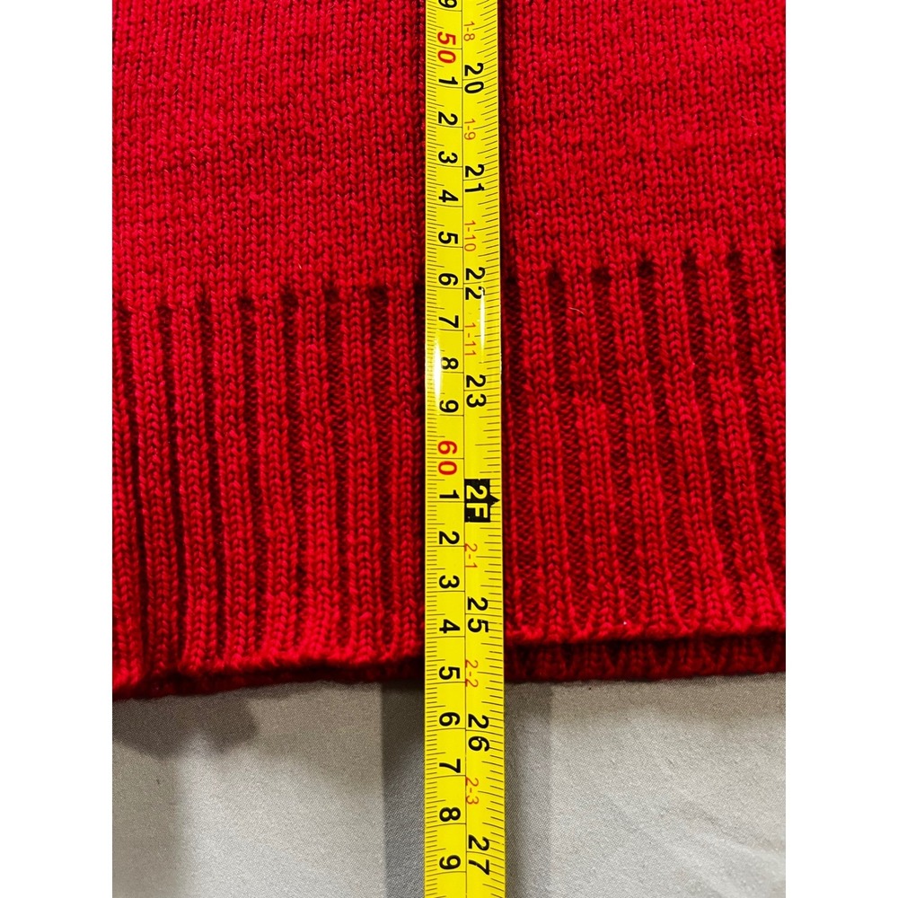 Vintage Obermeyer Stefan Quarter Zip Sweater Mens Medium Red Heavy Wool Classic - Picture 5 of 8